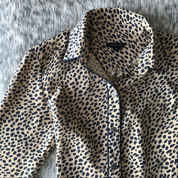 Ann Taylor Dresses & Skirts - Ann Taylor Leopard-Print Shirt Dress